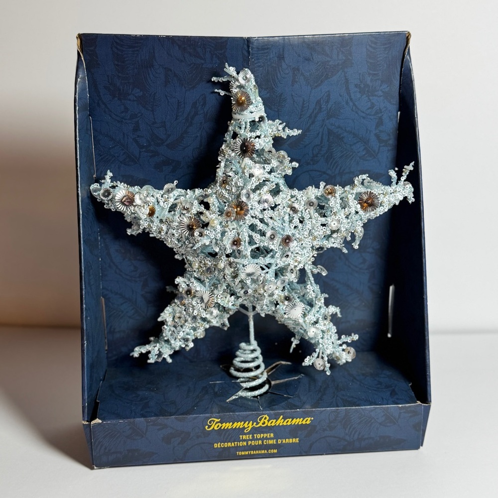 Tommy Bahama Blue Beachy Christmas Tree Topper - New In Box Never Used Rare